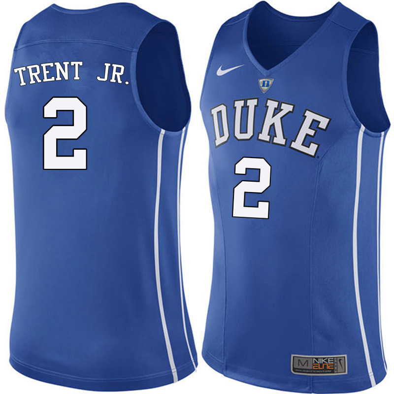 Men Duke Blue Devils #2 Gary Trent Jr. College Basketball Jerseys Sale-Blue